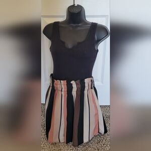 Womens Black Multicolor Striped Tank Romper SizeSmall